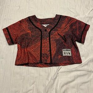 Red and Black Illenium Crop Top